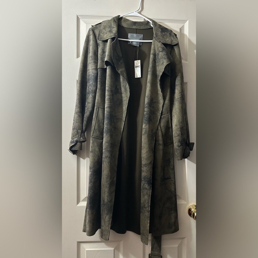 Anthropologie tie-dye trench coat